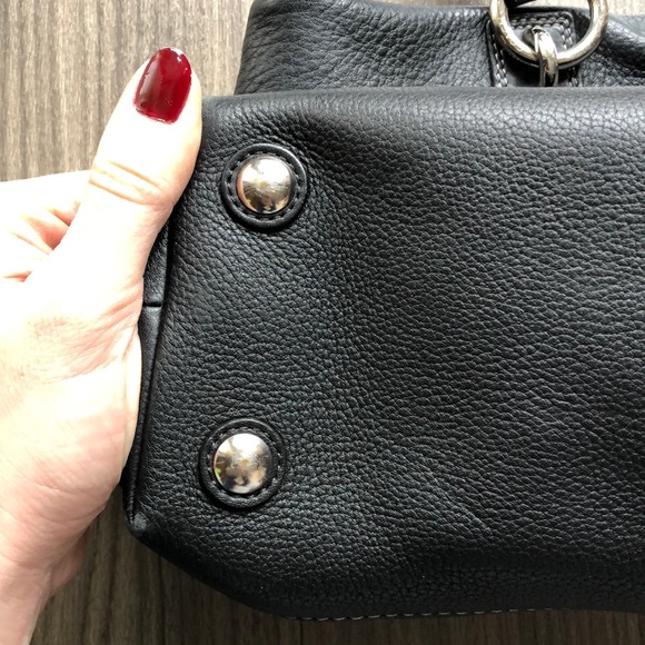 Black Leather Top Handle Coach Bag/ Large Purse - Picture 6 of 6